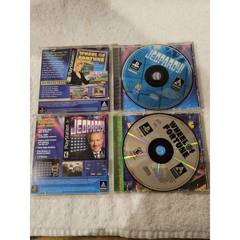 2-Playstation 1 Ps1 Games Jeopardy Black Label. Wheel Of Fortune Great Hits. Cib